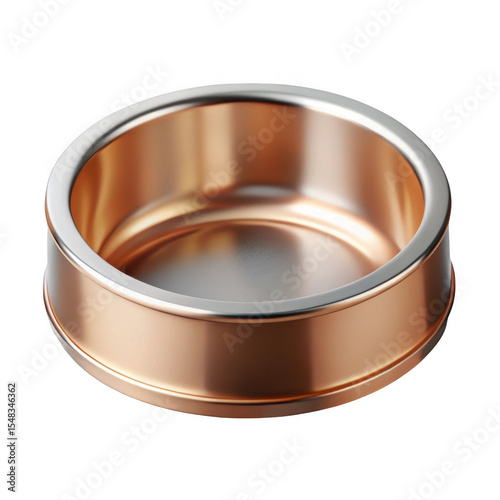 Rose gold metal bowl empty shiny surface