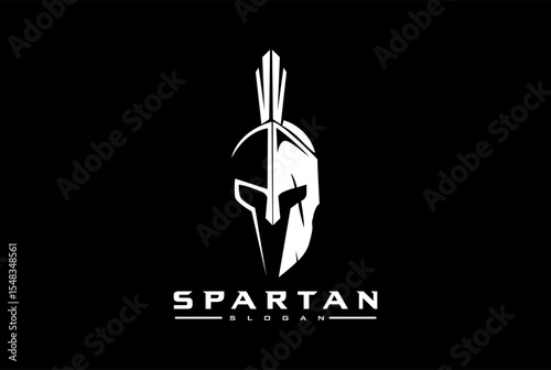 Spartan helmet logo with claw mark and distressed effect. Warrior logo spartan helmet