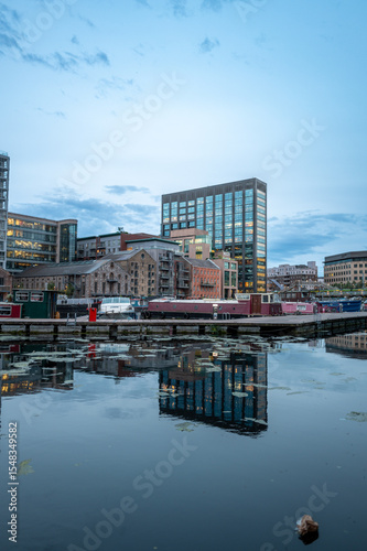 Photography Dublin, Ireland - June 6 2025 Architecture during the golden our at Dockland's