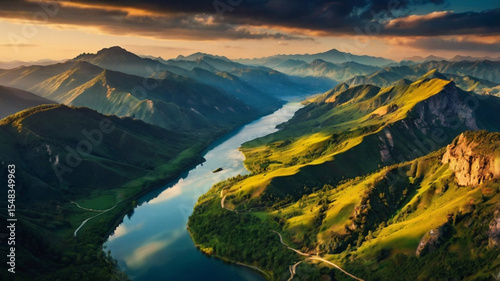 beautiful natural scenery background, mountains, forests, lakes, gardens, seas, waterfalls