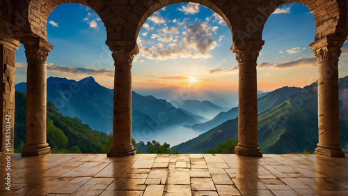 beautiful natural scenery background, mountains, forests, lakes, gardens, seas, waterfalls
