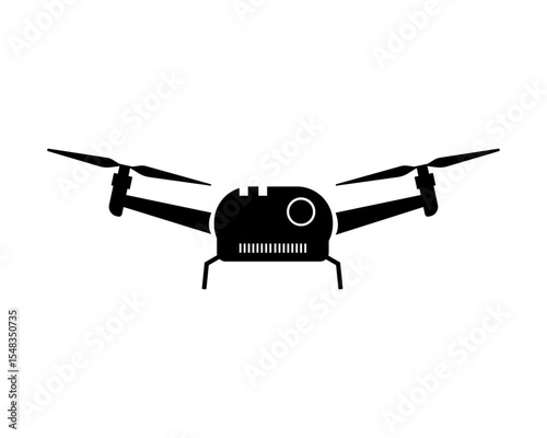 Drone icon with camera black colour