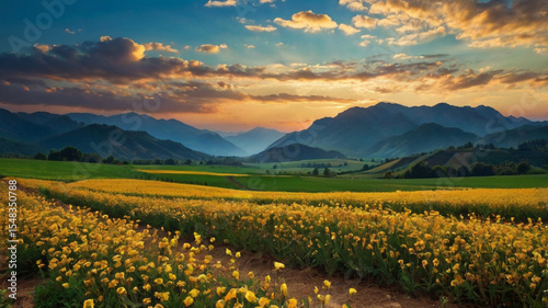 beautiful natural scenery background, mountains, forests, lakes, gardens, seas, waterfalls
