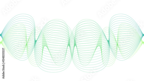 	
Vector curvy abstract line art wavy flowing dynamic colorful lines white background in concept music or sound, wave, wind, information flow	
