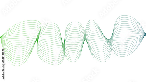 	
Vector curvy abstract line art wavy flowing dynamic colorful lines white background in concept music or sound, wave, wind, information flow	
