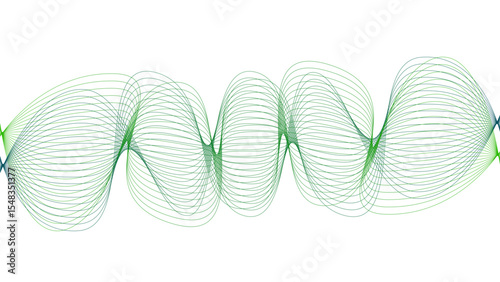 	
Vector curvy abstract line art wavy flowing dynamic colorful lines white background in concept music or sound, wave, wind, information flow	
