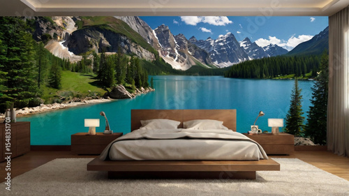 beautiful natural scenery background, mountains, forests, lakes, gardens, seas, waterfalls