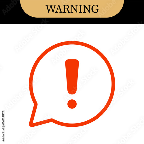 exclamation mark icons in speech bubble shapes | alerts, warnings, attention and important information icons | in black, yellow, and red colors
