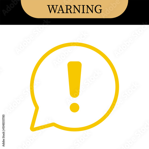 exclamation mark icons in speech bubble shapes | alerts, warnings, attention and important information icons | in black, yellow, and red colors