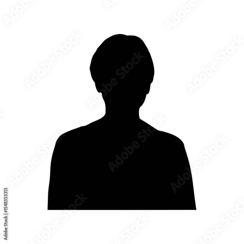 Download black silhouette of person vector illustration for profile picture avatar icon