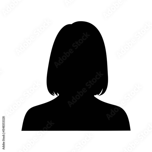 Woman avatar silhouette profile vector illustration for social media and design needs online