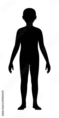 Black silhouette of a person standing full body vector illustration human figure art design