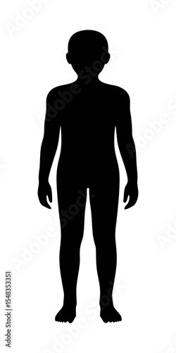 Silhouette of a child full body vector illustration for anatomy and design resources usage
