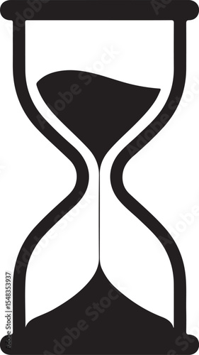 Printable Hourglass Silhouette Logo Illustration