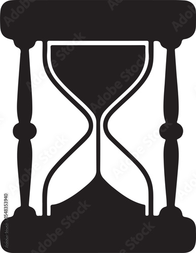 Unique Hourglass Silhouette Logo Illustration Artwork