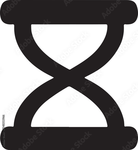 Black Silhouette Hourglass Logo Illustration On White Background
