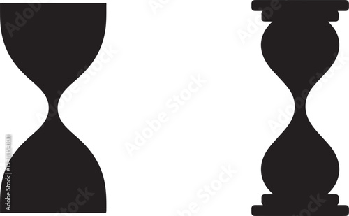 Hourglass Silhouette Logo Set Illustration on White Background