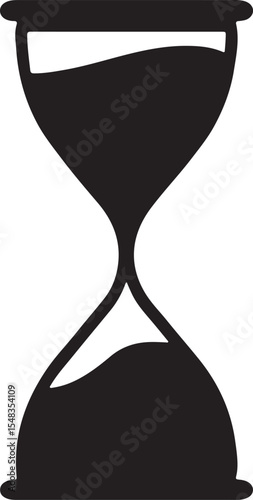 Simple Black Hourglass Silhouette Logo Illustration