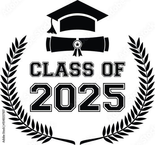 Class of 2025 vector illustration. Festive celebration design for graduation events and announcements. Congratulations graduates design template for social media posts to honor graduates vector	