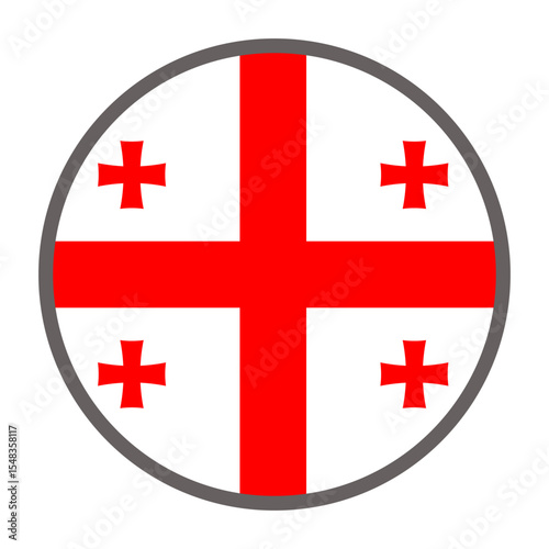 round flag of Georgia country on white background vector
Vector round flag