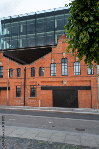 Photography Dublin, Ireland - June 6 2025 Architecture during the golden our at Dockland's