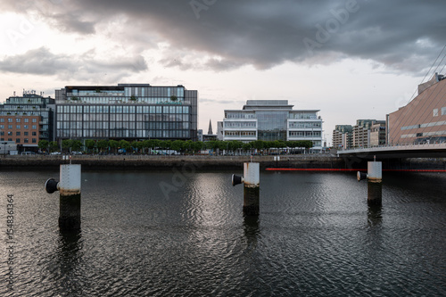 Photography Dublin, Ireland - June 6 2025 Architecture during the golden our at Dockland's