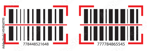 Barcode bar icon set vector. Collection of barcode icon for product identification, retail vector design element