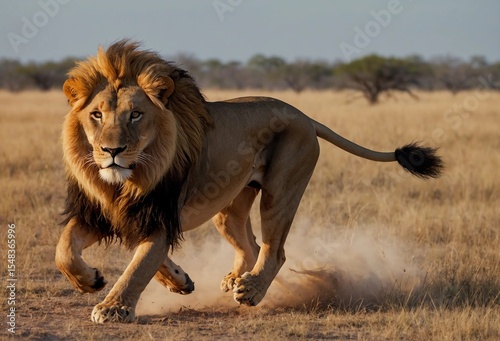 Wallpaper Mural A big male lion in the savannah king of animals Torontodigital.ca