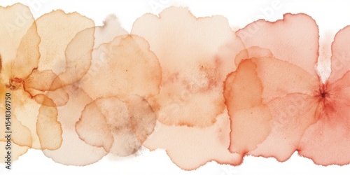 Watercolor background in tea shades with mocha mousse details - horizontal layout