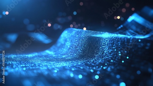 Digital Data Waves: A stunning display of digital data visualized as flowing, shimmering waves of light, creating an immersive and futuristic atmosphere.