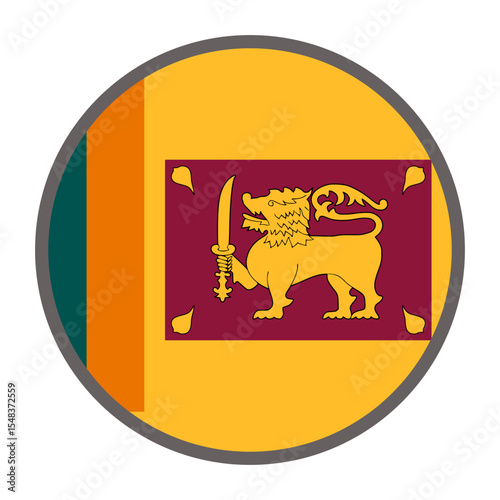 round flag of Sri Lanka country on white background vector
Vector round flag