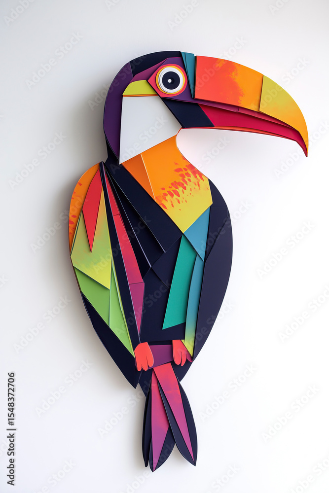 Fototapeta premium Close-up of fantasy toucan bird. (AI Generated)