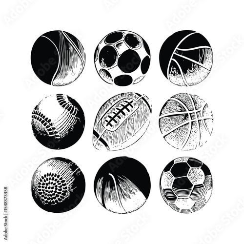 Sports balls silhouette