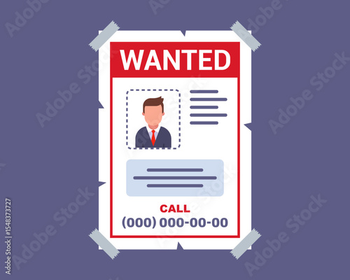 leaflet on the wall about a missing person. search for relatives.