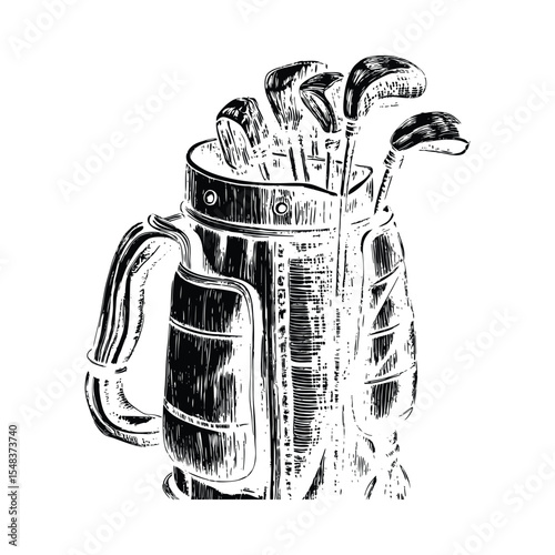 Golf bag with clubs silhouette