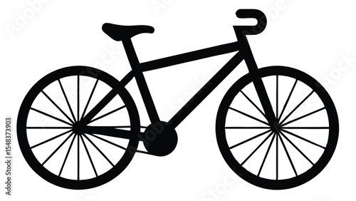 Simple Black and White Bicycle Illustration Perfect for Cycling Designs