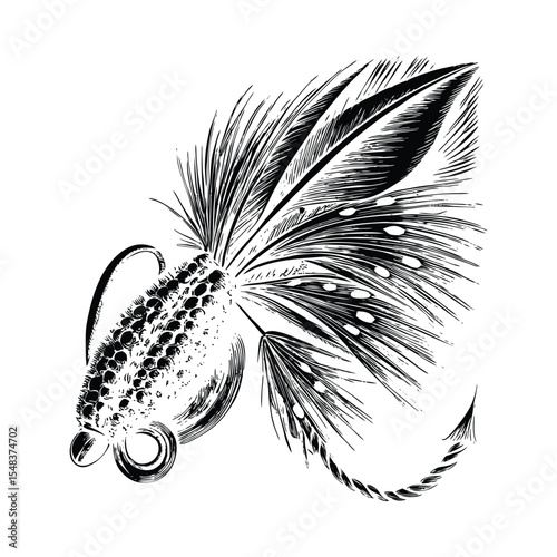 Fly fishing lure silhouette