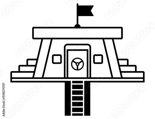bunker black icon. image of a bomb shelter on a white background. flat vector illustration.