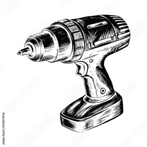 Cordless drill silhouette