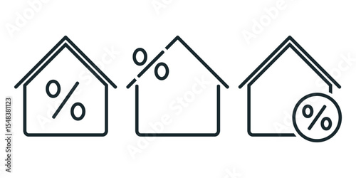 House with percant discount icon. Illustration vector