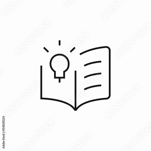 book idea lightbulb icon sign vector