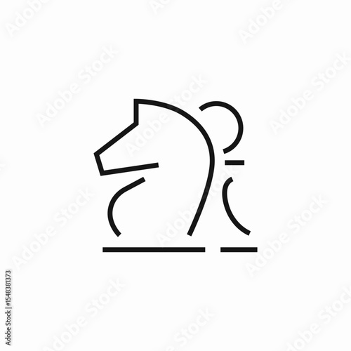 chess knight piece icon sign vector