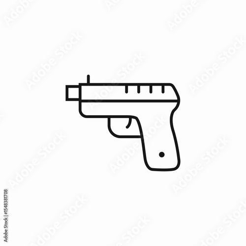 handgun side view icon sign vector
