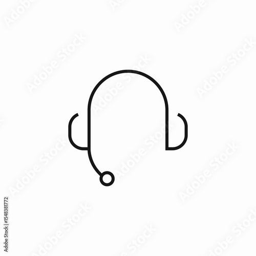 headset microphone support icon sign vector