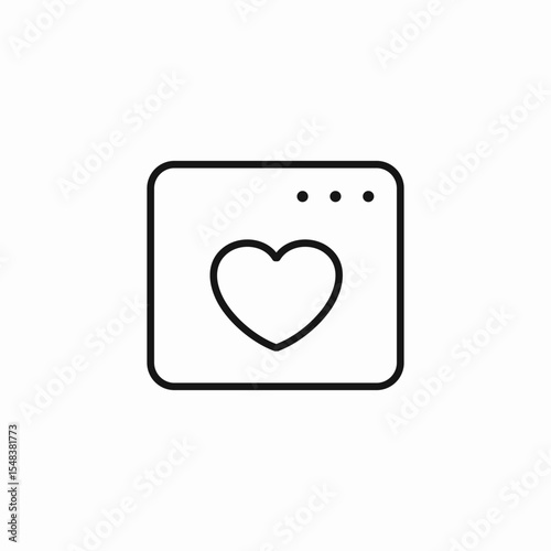 heart square favorite icon sign vector