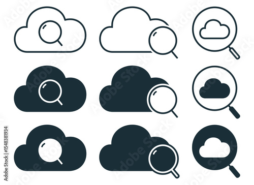 Cloud search symbol icon. Illustration vector