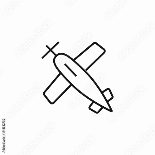 small propeller plane icon sign vector
