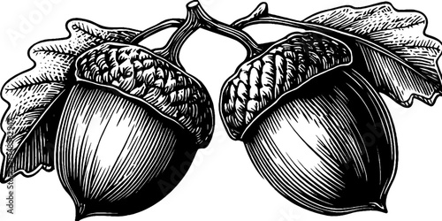 Vintage acorn locket pendants engraving design for jewelry