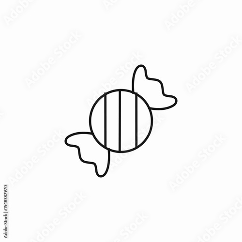 wrapped oval candy icon sign vector