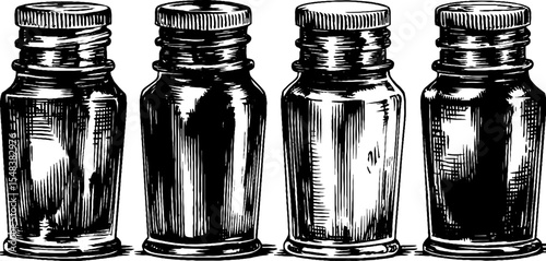 Vintage aftershave bottle sketch with ridged sides for design and decor